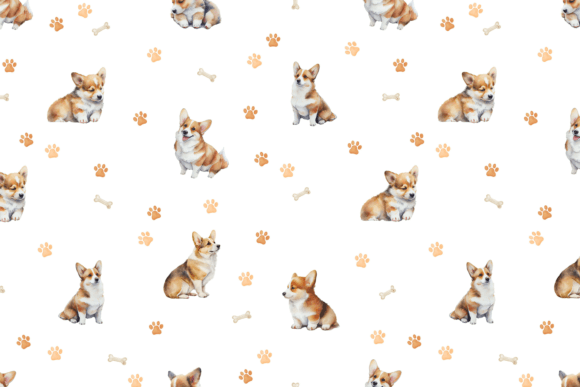 2 Corgi Seamless Patterns