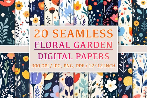 20 Seamless Floral Garden Patterns