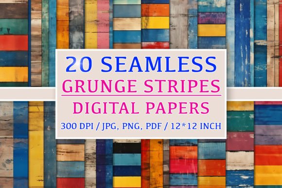 20 Seamless Grunge Stripes Patterns: A Creative Resource for Designers and Creators