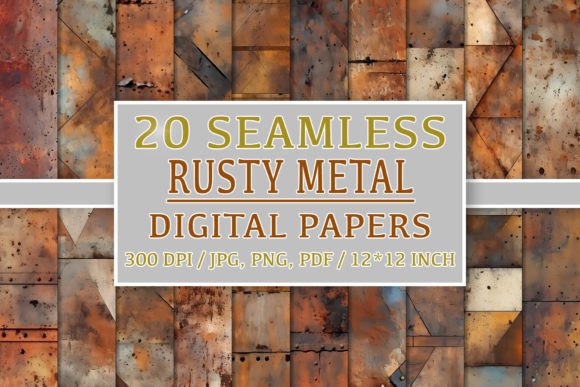20 Seamless Rusty Metal Patterns for Creative Projects