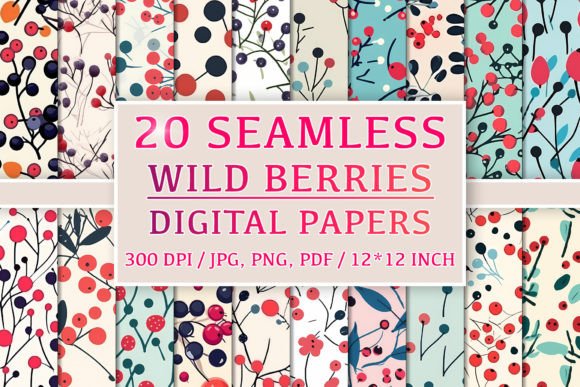 20 Seamless Wild Berries Patterns