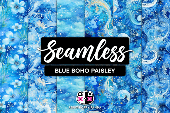 Blue Boho Paisley Seamless Patterns: A Creative Resource for Designers and Entrepreneurs