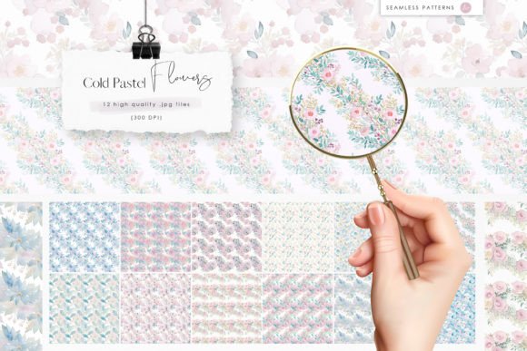 Cold Pastel Flowers Seamless Patterns: A Creative Resource for Designers