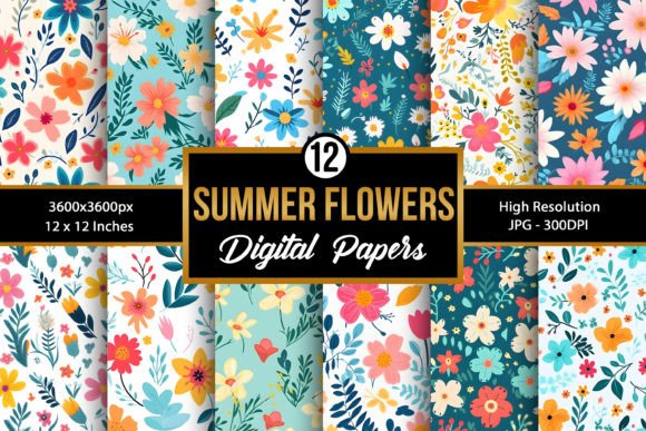 Cute Summer Flowers Seamless Patterns: A Creative Resource for Design Enthusiasts