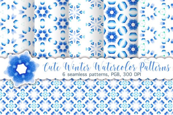 Cute Winter Watercolor Patterns