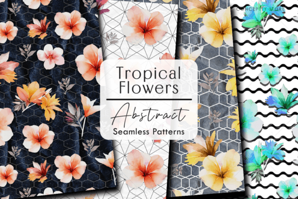 Escape to Paradise with Tropical Flower Seamless Patterns