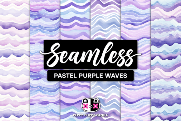 Pastel Purple Waves Seamless Patterns