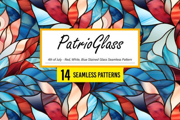 PatrioGlass July 4th Seamless Patterns