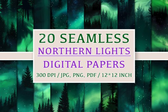Seamless Northern Lights Patterns