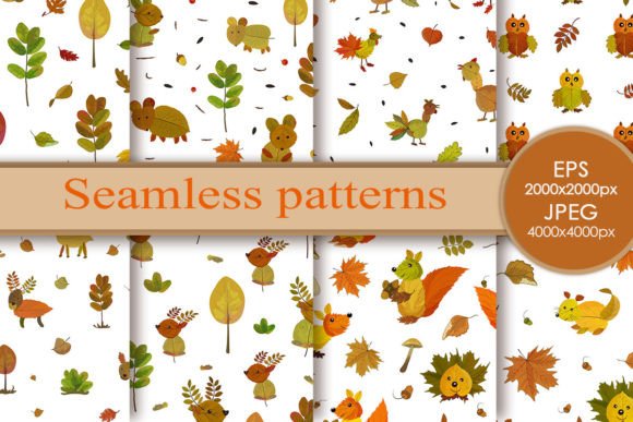 Seamless Patterns Crafts from Leaves