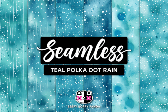 Teal Polka Dot Rain Seamless Patterns: A Versatile Design for Creative Projects